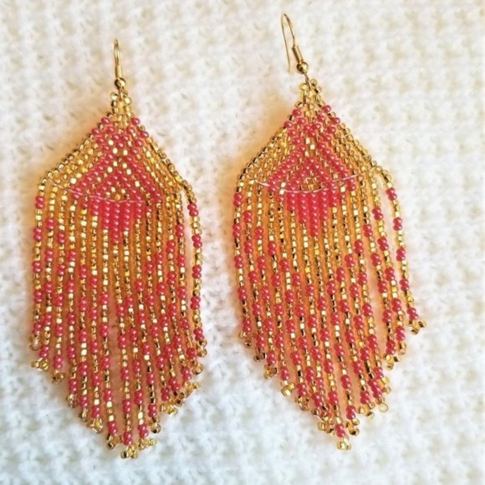 Gold Aztec Earring